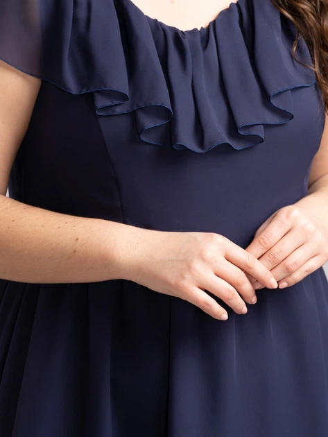 Sukienka trapezowa damska wieczorowa Karko SB246 54 Granatowa (5903676082804) - obraz 7