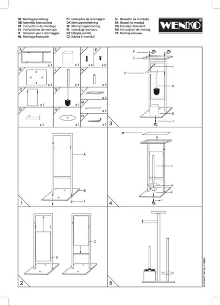 Stojak na szczotkę WC Wenko Debar i papier z półeczką 4 w 1 (4008838440995) - obraz 7