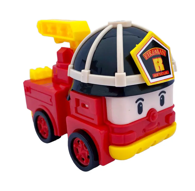 Модель игрушечной машины Robocar Poli из серии Робокар Поли - пожарная машина Рой, MiC 83608, окрашенная в красный цвет. - изображение 3