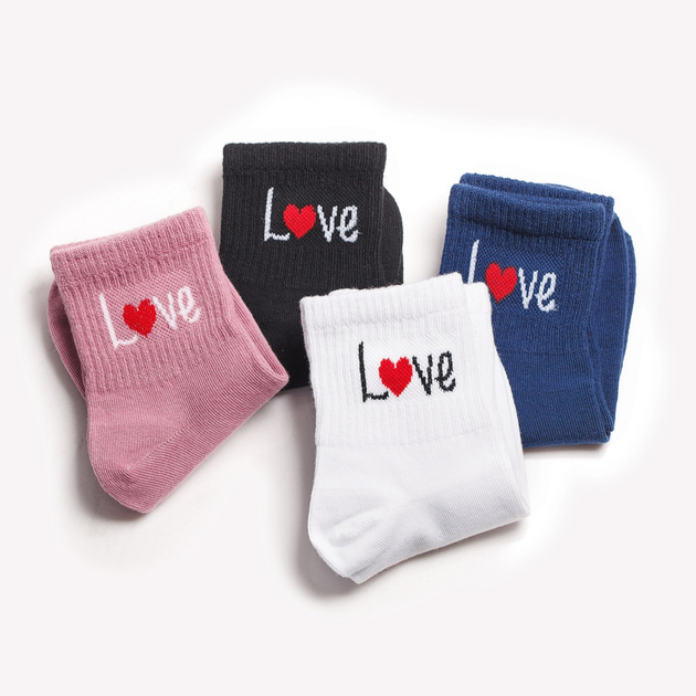 Набір шкарпеток 4 пари з принтом Love короткі безшовні ORGANIC cotton JILL ANTONY 35-37 арт. 31007 - зображення 3