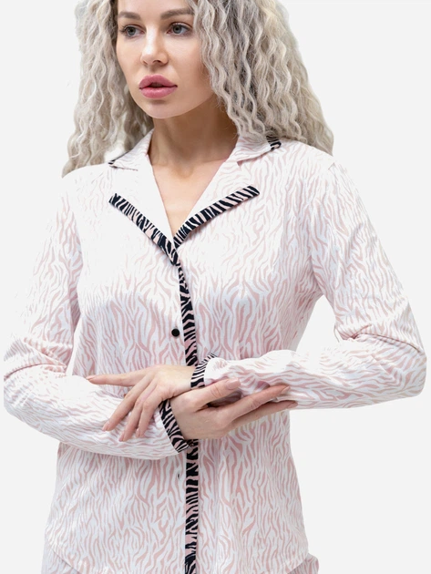 Пижама (рубашка + штаны) женская хлопковая Leinle Pink Genius 1595 L Розовая (4821595161264) - Фото 3 Пижама (рубашка + штаны) женская хлопковая Leinle Pink Genius 1595 L Розовая (4821595161264) - изображение 3