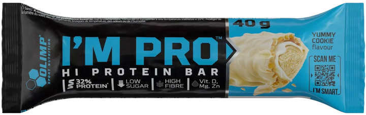 Протеїнові батончики Olimp I'M PRO Protein Bar Yummy Cookie 40 г х 15 шт (5901330094422) - зображення 2