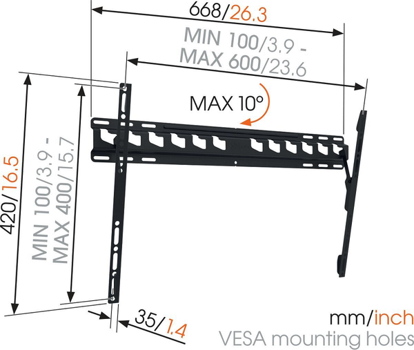 Настенное крепление для телевизора Vogels MA4010 Black (8554010) - Фото 3 Настенное крепление для телевизора Vogels MA4010 Black (8554010) - изображение 3