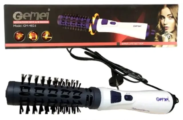 Фен электрический сенсорный для сушки и укладки волос GEMEI GM-4826 щетка двухстороннего вращения стайлер - изображение 2
