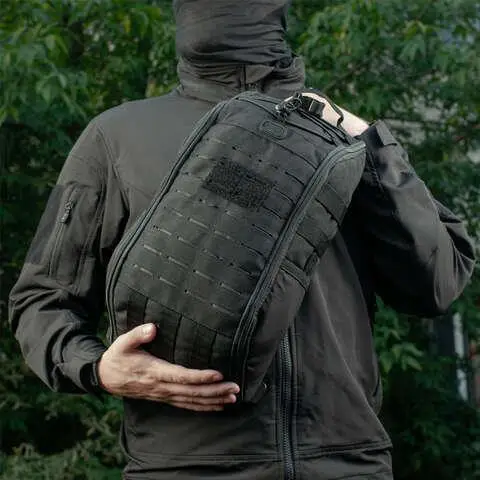 Сумка тактическая плечевая Mil-Tec 15Л Черная (opt-M-T-4120) - зображення 3
