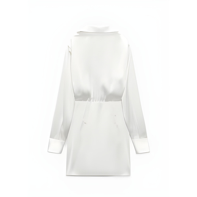 Сукня сорочка жіноча Zara White Satin Effect S Біла (7901\361\250) - Фото 5 Сукня сорочка жіноча Zara White Satin Effect S Біла (7901\361\250) - зображення 5