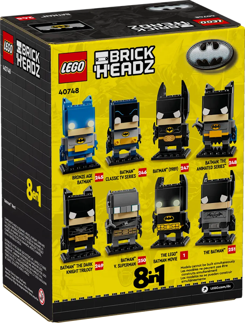 Конструктор LEGO Brickheadz: Фігурка Бетмена 8 в 1 325 елементів (40748) - зображення 11