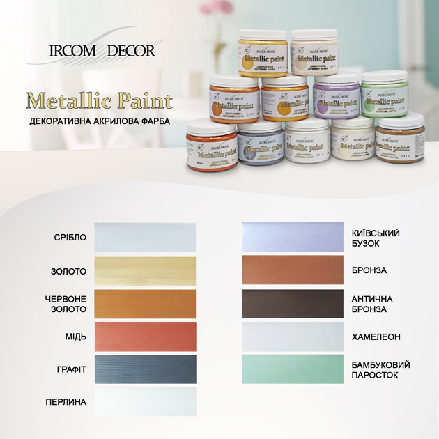 Декоративная краска Ircom Decor Metallic Paint IR-152 Золото красное 0,1 л - изображение 2