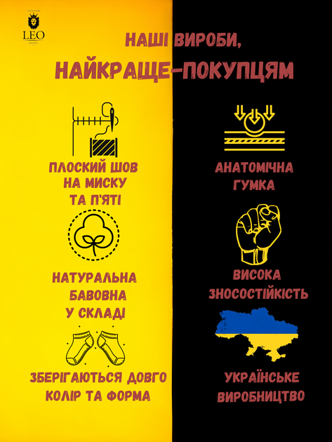 Набор мужских носков высоких хлопковых Набор мужских носков высоких хлопковых Leo Protection махра 42-44 3 пары Черно-желтый (ROZ6501036948) - Фото 8 Набор мужских носков высоких хлопковых Набор мужских носков высоких хлопковых Leo Protection махра 42-44 3 пары Черно-желтый (ROZ6501036948) - изображение 8