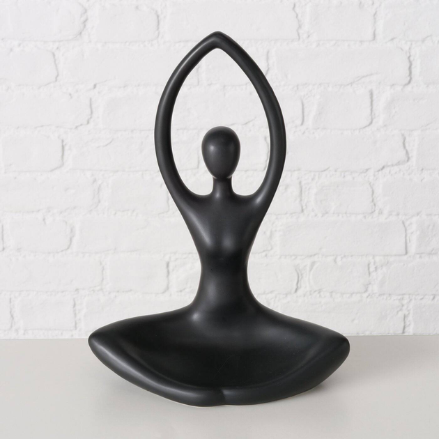 Świecznik Boltze Home Yoga na tealighty porcelanowy 30 cm Czarny (4066076322213) - obraz 2