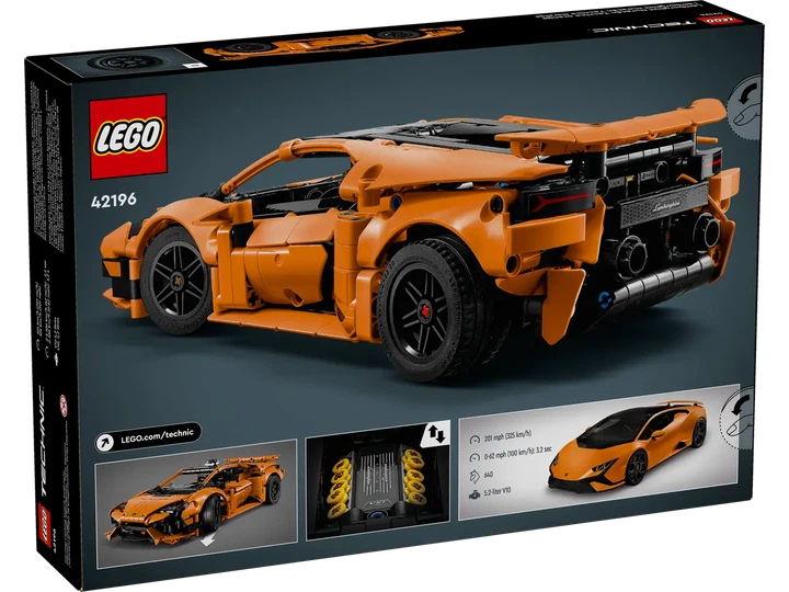 Конструктор LEGO Technic: Оранжевый Lamborghini Huracán Tecnica 806 элементов (42196) - изображение 11