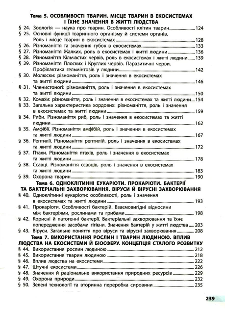 Біологія, 7 кл. НУШ, Підручник - Тагліна О. В. - РАНОК (125452) - Фото 4 Біологія, 7 кл. НУШ, Підручник - Тагліна О. В. - РАНОК (125452) - изображение 4