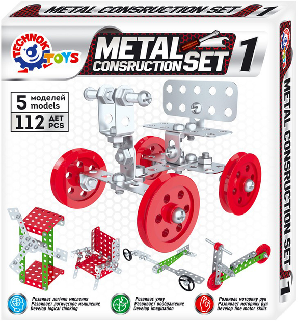 Zestaw konstrukcyjny metalowy Technok Set 1 6399 112 elementów (4823037606399) - obraz 2