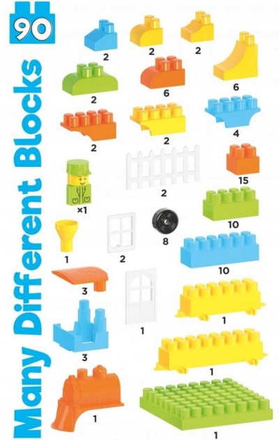 Zestaw konstrukcyjny Technok Building Blocks 6542 90 elementów (4823037606542) - obraz 6
