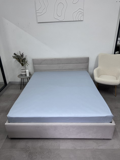 Акція на Простирадло на резинці Ecotton 90x200 Pearl Blue сатин від Rozetka