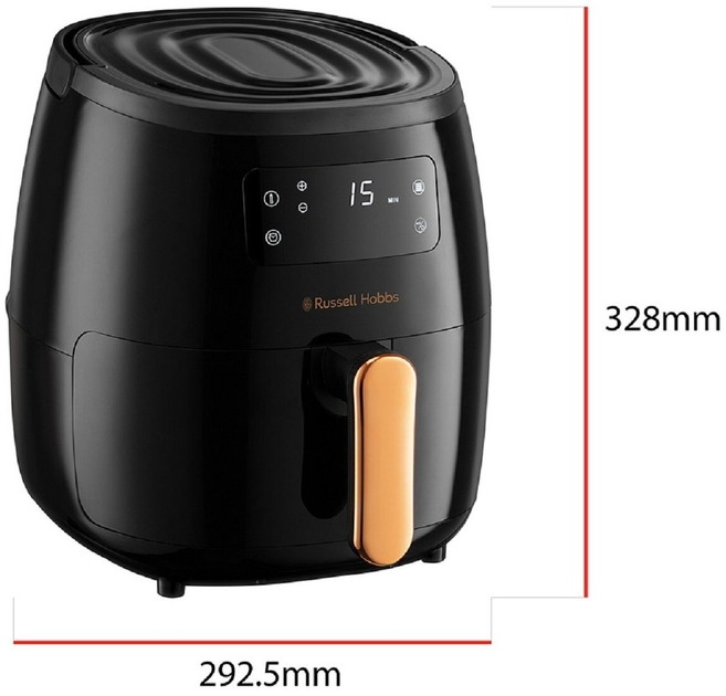 Russell Hobbs Мультипіч SatisFry Air Large, 1650Вт, чаша-5л, сенсорне керув., алюміній/пластик, чорно-мідний - зображення 5