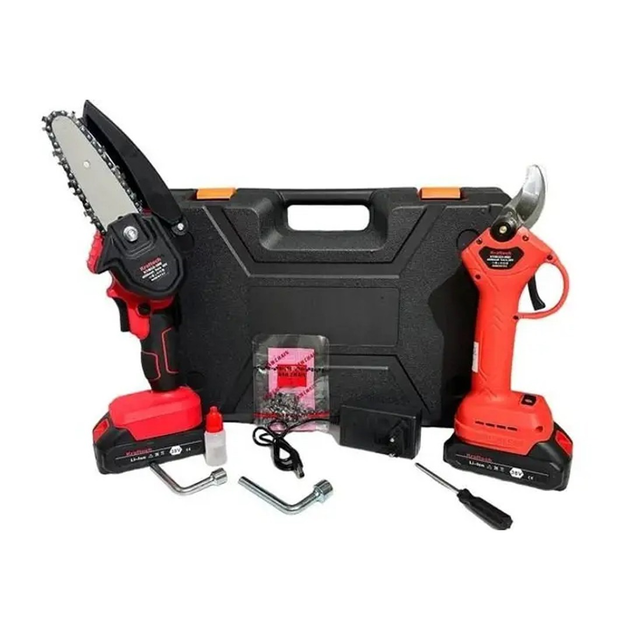 Набор 2в1 цепная пила и секатор с 2 аккумуляторами 36V в кейсе для ...