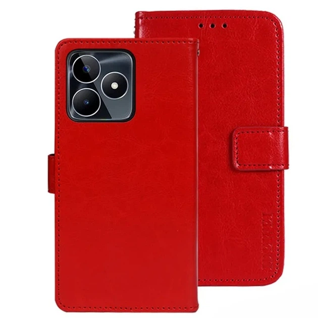 Чехол Idewei для Realme Note 50 / RMX3834 книжка кожа PU с визитницей красный - Фото 1 Чехол Idewei для Realme Note 50 / RMX3834 книжка кожа PU с визитницей красный - изображение 1