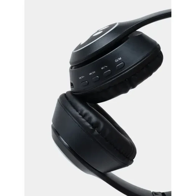 Беспроводные наушники с кошачьими ушками Cat MZ-023 RGB подсветкой FM радио Чёрные - изображение 4