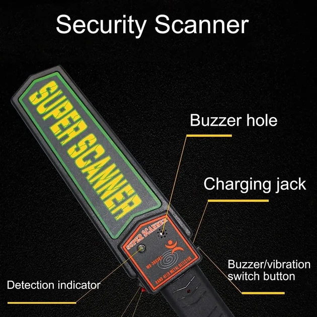 Досмотровый ручной металлодетектор Super Scanner , портативный металлоискатель - Фото 6 Досмотровый ручной металлодетектор Super Scanner , портативный металлоискатель - изображение 6