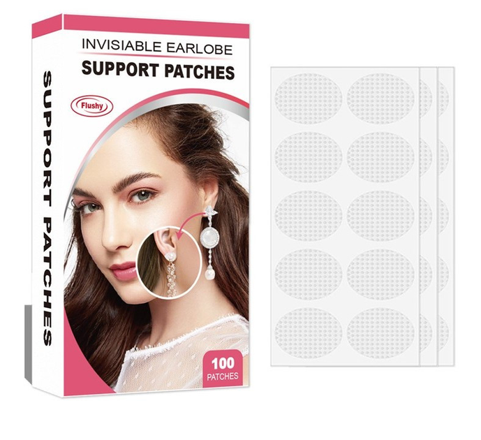 Пластир патчі для мочок вух Flushy Invisiable Earlobe 100 шт - изображение 1