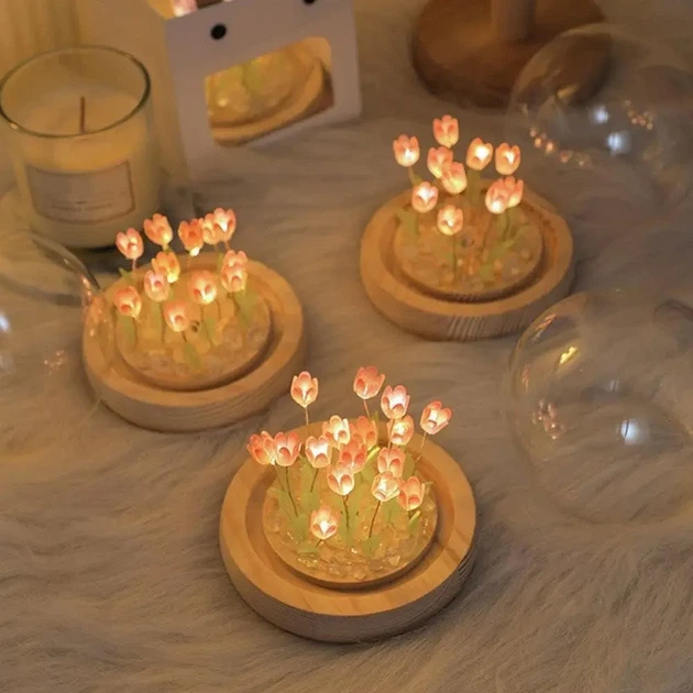 Ночник светодиодный тюльпаны умелые ручки Spherical lamp HA-42, Лампа-тюльпан DIY Ночник-тюльпан SRLD_181 - изображение 3