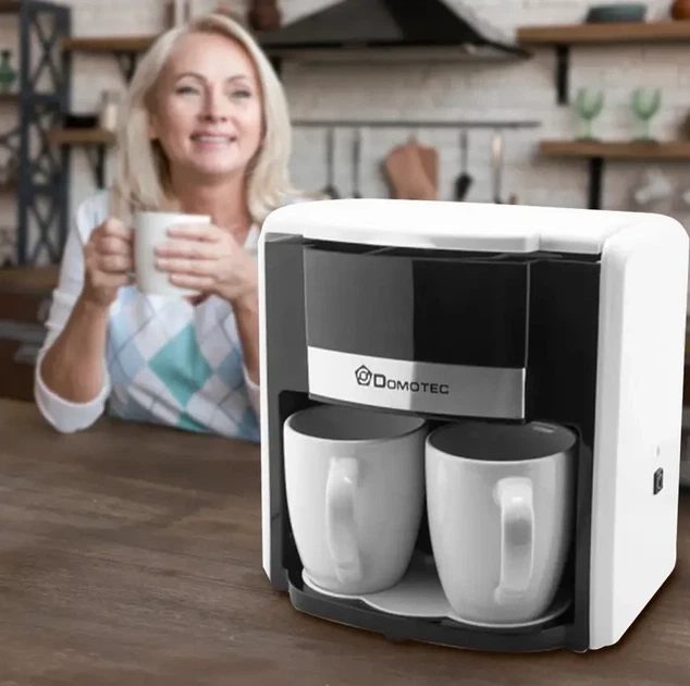 Кофеварка DOMOTEC MS0705 500Вт 2 чашки Белый - изображение 7