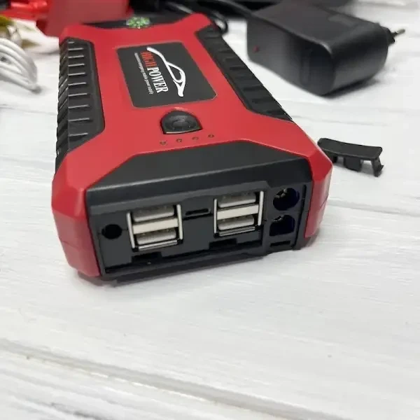 Пусковое устройство JUMPSTARTER 29B 99800 мАч 600А с фонариком и павербанком для авто и мотоциклов 160х80х30 мм Черное - изображение 3