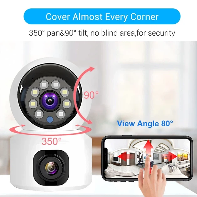 Домашняя камера видеонаблюдения WIFI 2DUAL LENS PTZ CAMERA APP:V380PRO 4MP - Фото 2 Домашняя камера видеонаблюдения WIFI 2DUAL LENS PTZ CAMERA APP:V380PRO 4MP - изображение 2