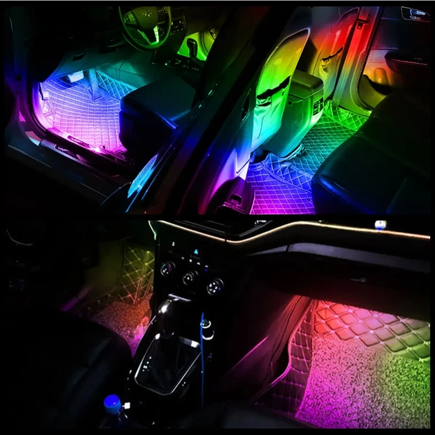 Автомобільна RGB підсвітка салону з підтримкою додатку 4 шт USB - зображення 5