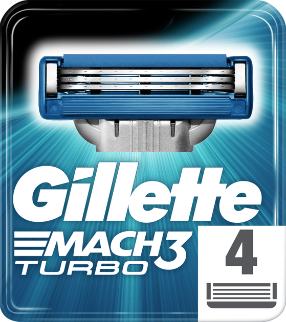 Змінні картриджі для гоління (леза) чоловічі Gillette Mach3 Turbo 4 шт (3014260331306) - зображення 1