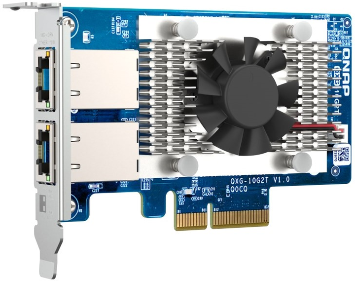 Мережева карта QNAP Dual-port 5-speed 10 GbE (RJ45) Network Expansion Card (QXG-10G2T) - зображення 1