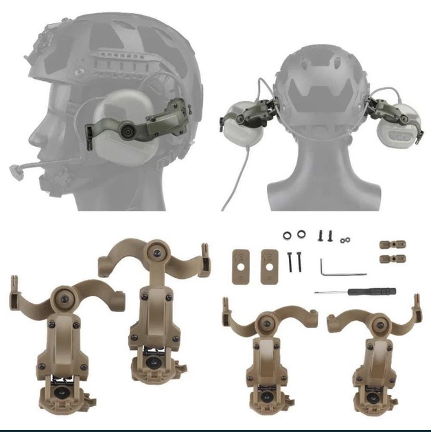 Кріплення навушників на шолом каску Чебурашка койот - зображення 2