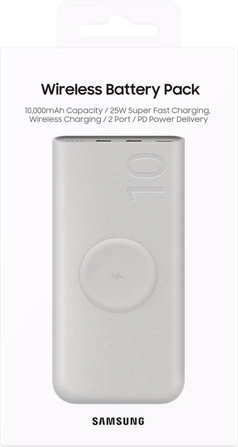 Powerbank Samsung 10000mAh Wireless Battery Pack U2510 Beige (EB-U2510XUEGEU) - obraz 7