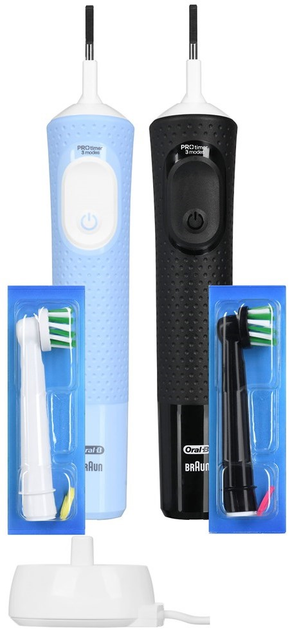 Набір електричних зубних щіток Oral-b Braun Vitality Pro D103 Black / Blue (4210201446514) - зображення 1