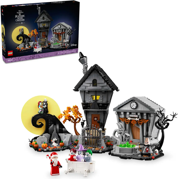 Zestaw klocków LEGO Ideas Disney: Miasteczko Halloween Tima Burtona 2193 elementów (21351) - obraz 1