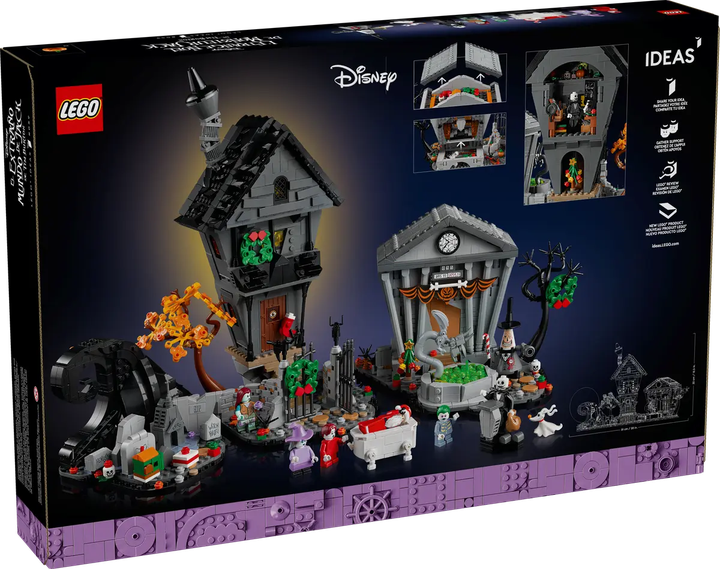 Zestaw klocków LEGO Ideas Disney: Miasteczko Halloween Tima Burtona 2193 elementów (21351) - obraz 7