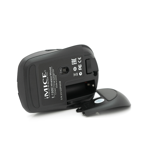Мышь беспроводная iMICE E-1500, 6 кнопок, 800/1200/1600 DPI, 2.4Ghz 10м, Windows xp/Vista/Win7/8/10 Mac OS X, Rechargable, Black, BOX, Q100 - изображение 4