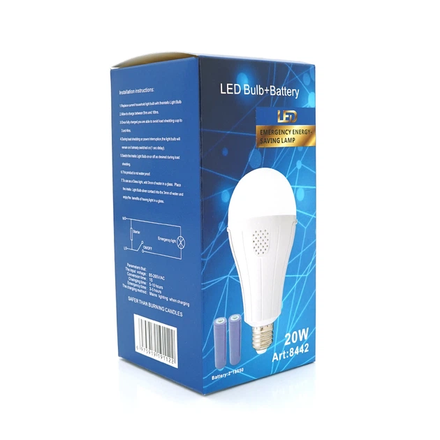 Лампочка Y3920 з акумуляторами 2*18650, 20W, E27, Box - зображення 2