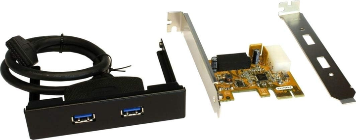 Карта розширення Exsys EX-11099-2 with 3.5" Front Mounting, PCI-E x1, 2x USB-A - зображення 1