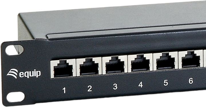 Патч-панель Equip 19" 1U CAT6 24xRJ45 у зборі для серверної шафи/стійки Black (4015867111567) - зображення 2