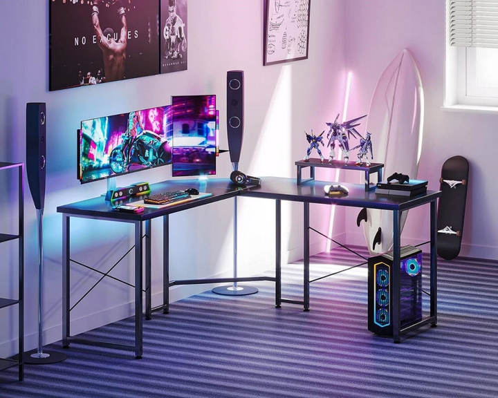 Ігровий стіл OTE кутовий Чорний (OTE-BIUR-GAMING-CORNER-BLACK) - зображення 5