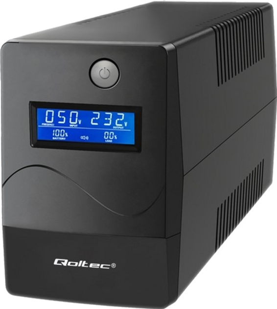 UPS Qoltec Monolith 1000VA 600W LCD USB RJ45 (5901878539805) (955555906182850) - Outlet - obraz 1