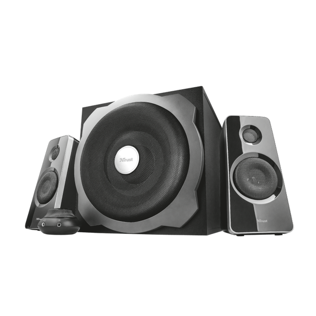Акустическая система/колонки Trust Tytan 2.1 black 19019 RCA/3.5 мм mini-jack/60W/80дБ - Фото 2 Акустическая система/колонки Trust Tytan 2.1 black 19019 RCA/3.5 мм mini-jack/60W/80дБ - изображение 2
