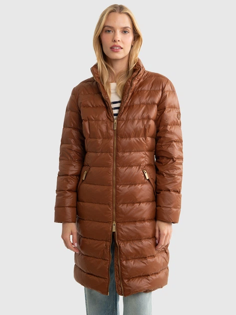 Płaszcz damski puchowy pikowany Big Star Rosabel 804 S Brązowa (5900714785307) - obraz 4