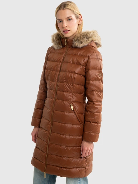 Płaszcz damski puchowy pikowany Big Star Rosabel 804 S Brązowa (5900714785307) - obraz 7