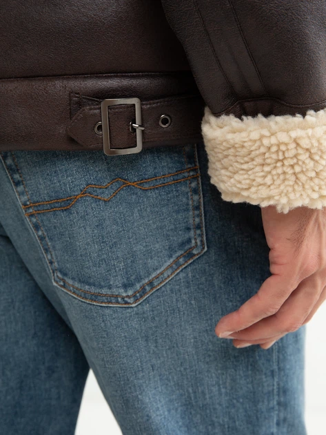 Kożuch męski Big Star Zymes 804 2XL Brązowy (5900714786182) - obraz 6