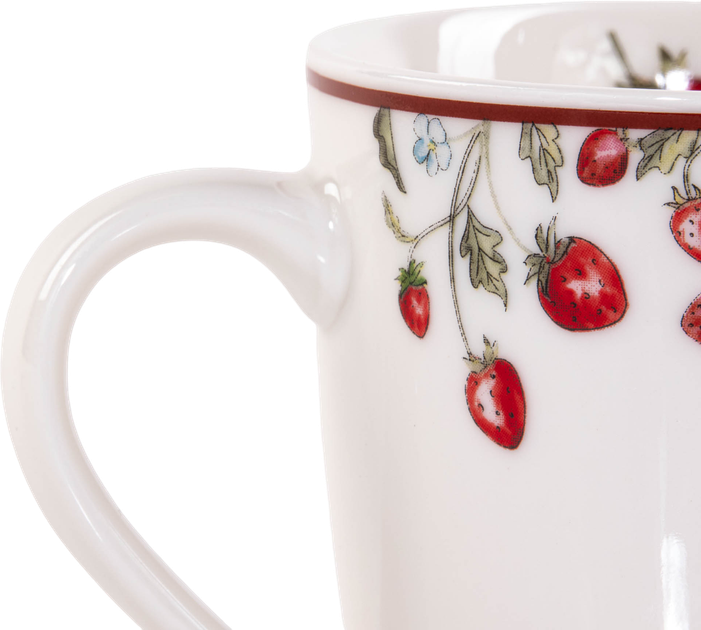 Kubek na herbatę Boltze Emily z wzorem w poziomki 250 ml (5902973441802) - obraz 3