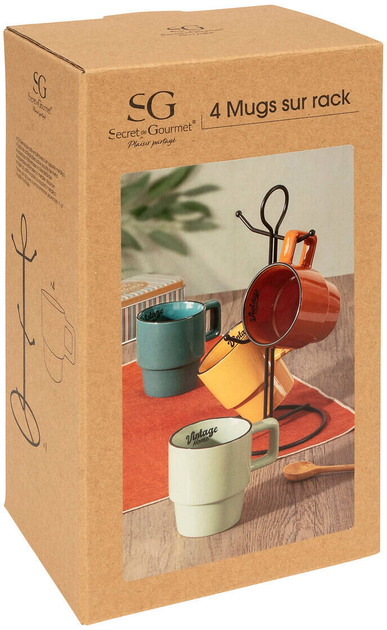 Кружки Secret de Gourmet Be Vintage керамічні на підставці 250 мл 4 шт (3560232761454) - зображення 7