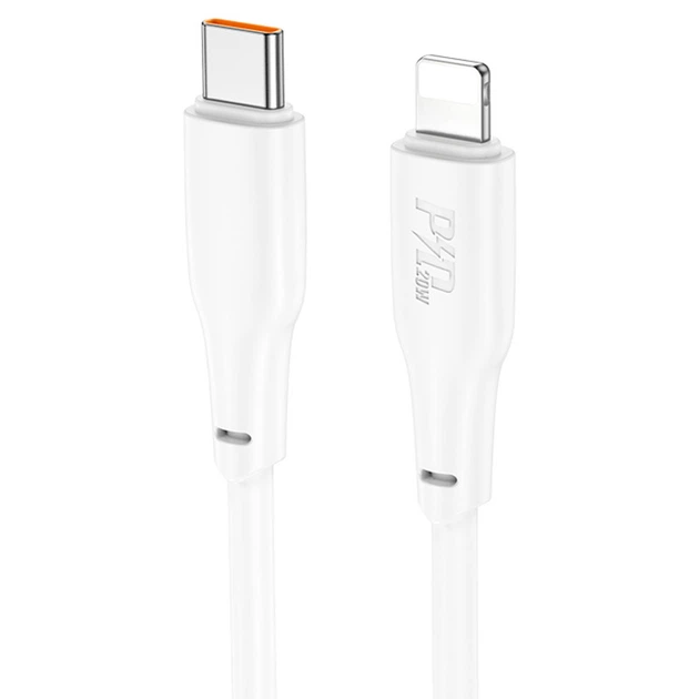 Дата кабель Hoco X93 Force Type-C to Lightning 20W (1m) White - Фото 1 Дата кабель Hoco X93 Force Type-C to Lightning 20W (1m) White - зображення 1